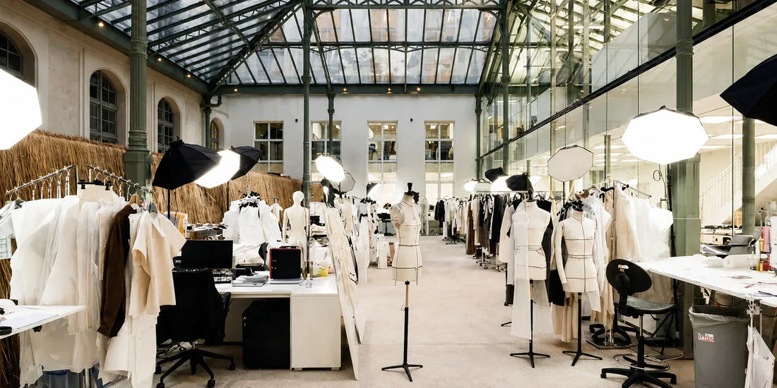 Fashion design studio showcasing apparel development, sampling, and garment production.