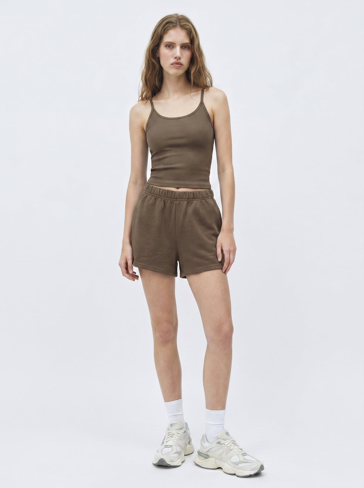 Form Department women's Sweat Short in Brown