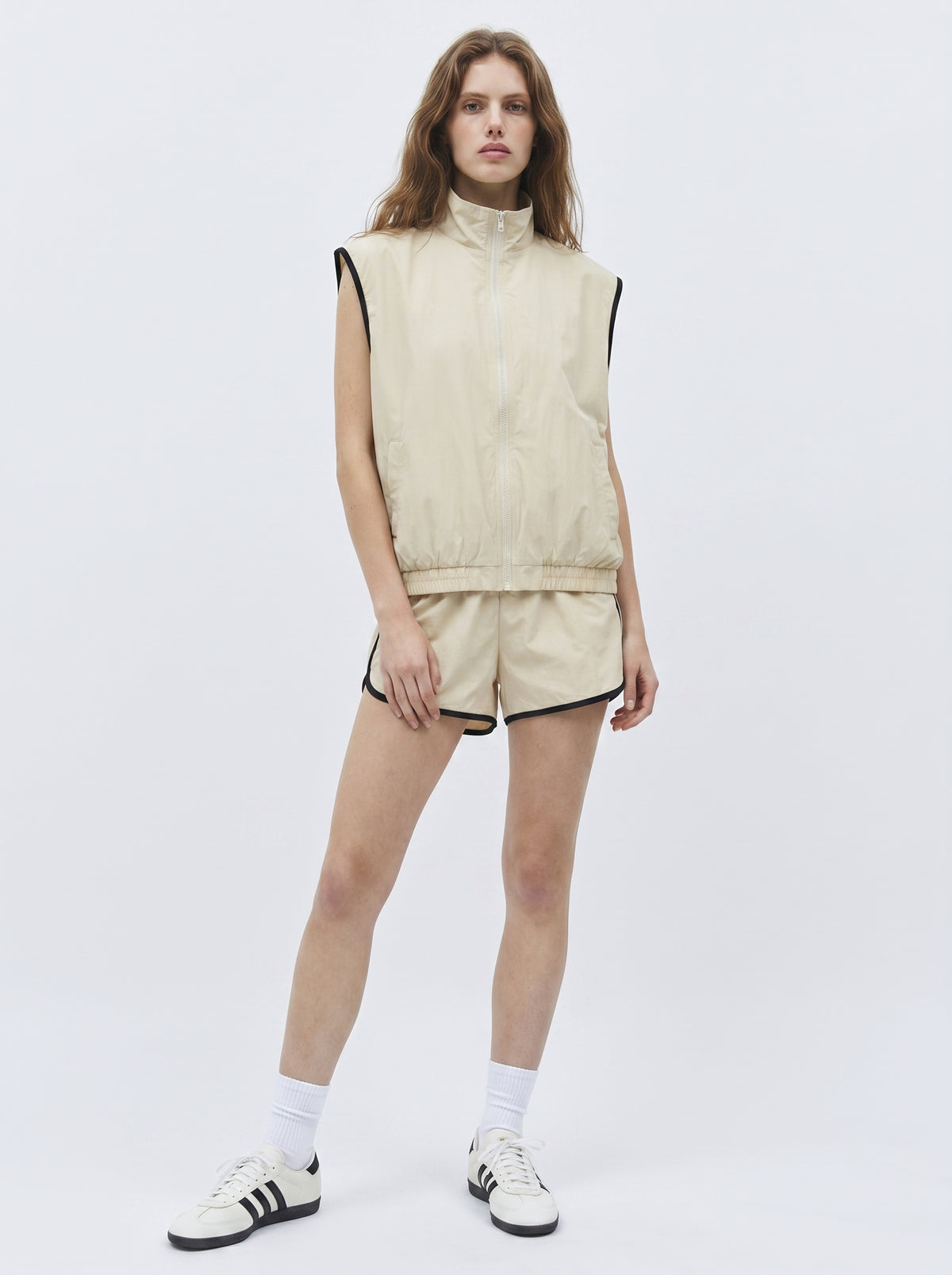 Form Department women's Retro Track Short in Cream