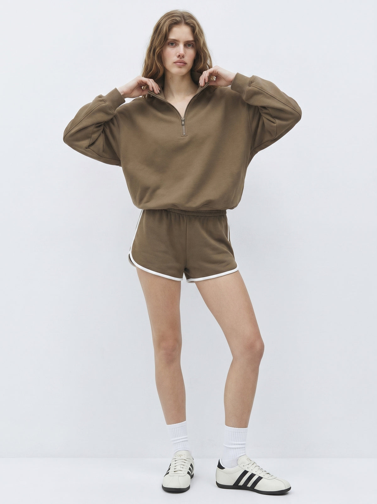 Form Department women's Retro Sweat Short in Olive