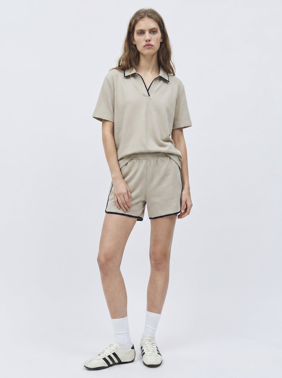 Form Department women's Polo-Collar Tee in Cream