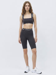 Form Department women's Logo-Waist Biker Short in Charcoal