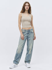 Form Department women's Square-Neck Cropped Tank in Cream