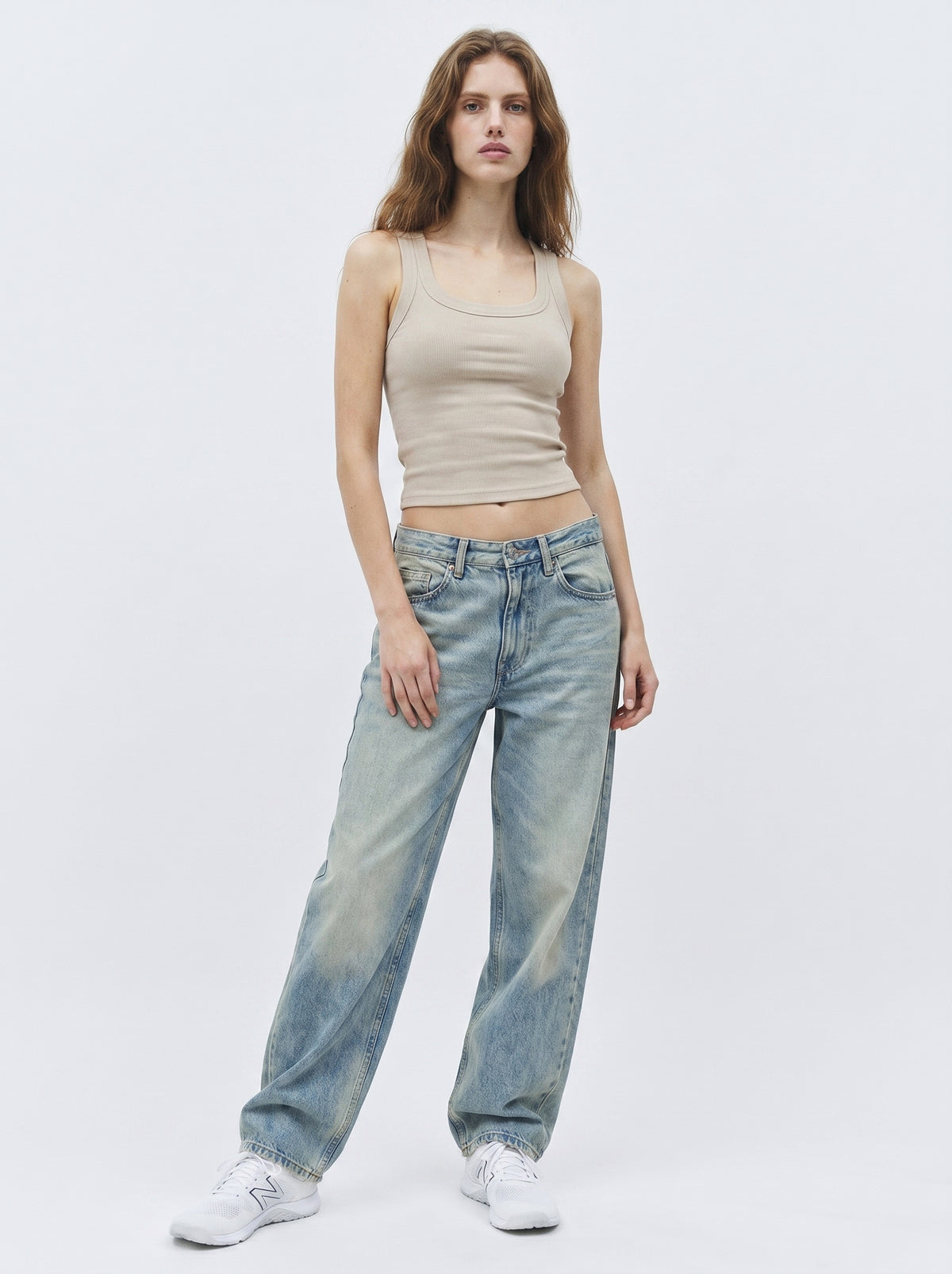 Form Department women's Square-Neck Cropped Tank in Cream