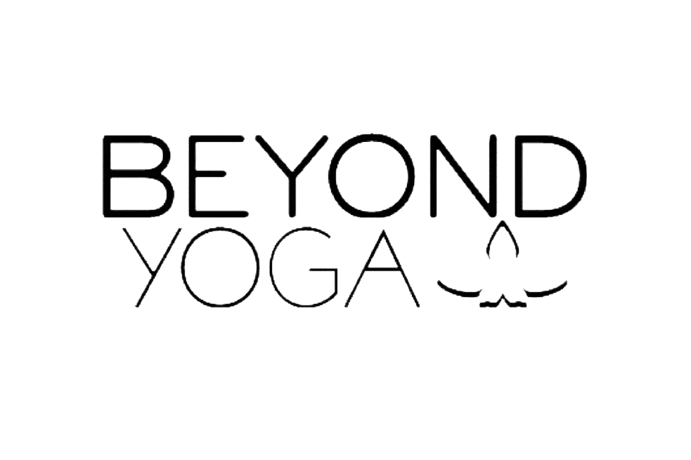 Logo of 'Beyond Yoga' on a black background