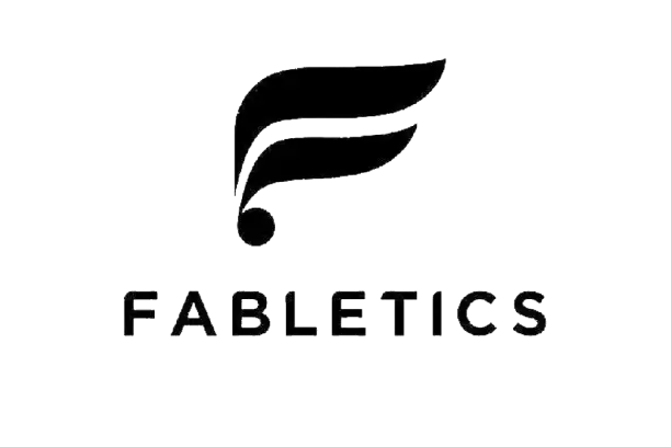 Fabletics logo on a black background
